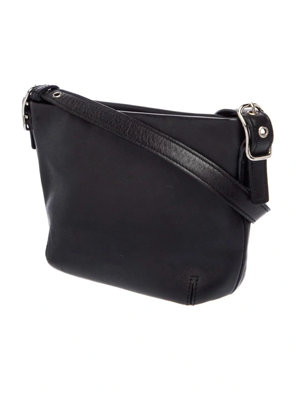 COACH Y2K Mini Demi Hobo Bag Leather Purse, black